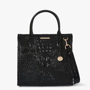 NWT ✅ Brahmin CAROLINE Black Melbourne Leather Satchel ✨NWT, COA, DUST BAG